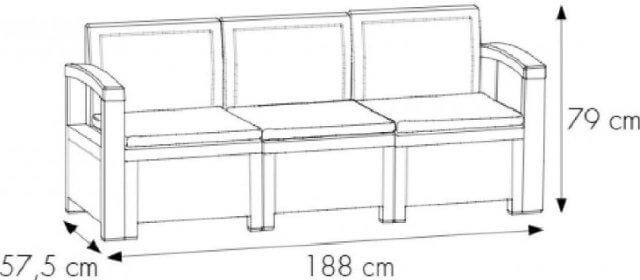 Размеры садовой мебели Nebraska 3 Set