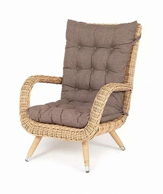 "толедо" кресло плетеное с подушками, цвет соломенный в официальном магазине viva-verde.ru