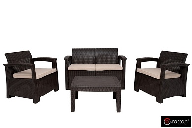 комплект мебели rattan comfort 4, венге в официальном магазине viva-verde.ru