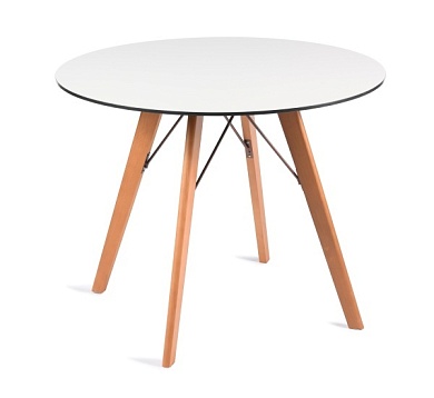 "франческо" интерьерный стол из hpl круглый ø90см, цвет молочный в официальном магазине viva-verde.ru