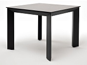 "венето" обеденный стол из hpl 90х90см, цвет "серый гранит", каркас черный в официальном магазине viva-verde.ru