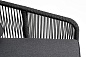 "Канны" левый модуль плетеный из роупа, каркас алюминий темно-серый (RAL7024) шагрень, роуп темно-серый круглый, ткань темно-серая