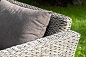 "Капучино" диван из искусственного ротанга (гиацинт) трехместный, цвет серый