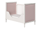 Кроватка Elit (белый, розовая ткань)