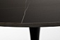 "Сатурн" стол интерьерный круглый обеденный из керамики, цвет черный матовый