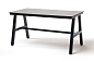 "Рио" стол из HPL 140х70см, H75, цвет столешницы "серый гранит"