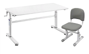 Комплект парта Imparare Grey + стул SST3 Grey Серый. Растущие парты, парты-трансформер для дома и школы. За такой партой школьник будет учиться на отлично ⭐⭐⭐⭐⭐