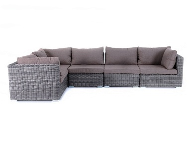 "лунго" трансформирующийся диван из искусственного ротанга, цвет графит в официальном магазине viva-verde.ru