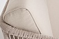 "Канны" правый модуль плетеный из роупа, основание дуб, роуп бежевый круглый, ткань бежевая 035