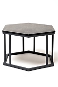 "женева" интерьерный стол из hpl шестиугольный, d50, h35, цвет "серый гранит" в официальном магазине viva-verde.ru