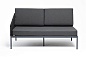 "Канны" модуль диванный правый плетеный из роупа (веревки) темно-серый