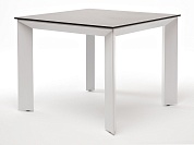 "венето" обеденный стол из hpl 90х90см, цвет "серый гранит", каркас белый в официальном магазине viva-verde.ru