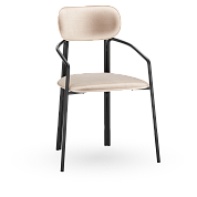 Стул ror, round, велюр, черный/бежевый от производителя. Магазин дизайнерской мебели. ⭐ Более 100 видов столов, стульев, диваны, кресла, обеденные группы, лаунж-зоны.
