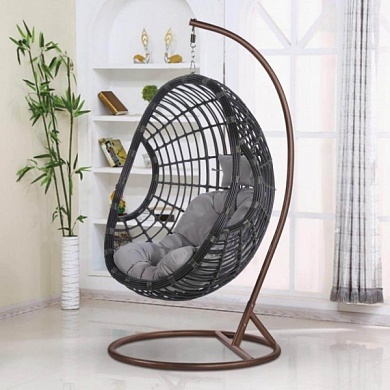 картинка подвесное кресло из искусственного ротанга 300c dark grey от производителя в интернет-магазине viva-verde.ru