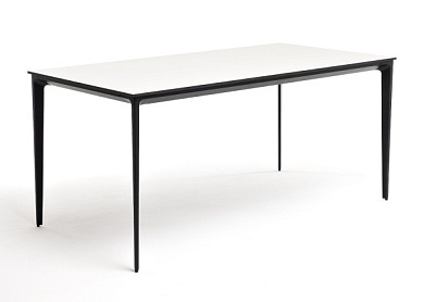 "малага" обеденный стол из hpl 160х80см, цвет молочный, каркас черный в официальном магазине viva-verde.ru