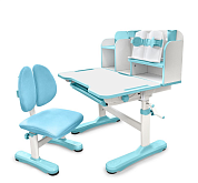 Комплект парта + стул трансформеры Vivo FUNDESK Голубой. Растущие парты, парты-трансформер для дома и школы. За такой партой школьник будет учиться на отлично ⭐⭐⭐⭐⭐