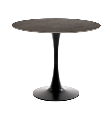 "сатурн" стол интерьерный круглый обеденный из керамики, цвет черный матовый в официальном магазине viva-verde.ru