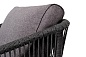 "Канны" кресло плетенноеиз роупа, каркас алюминий  темно-серый(RAL7024)шагрень, роуп темно-серый кругл, ткань Savana grafit