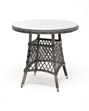 "эспрессо" плетеный круглый стол, диаметр 80 см, цвет графит в официальном магазине viva-verde.ru