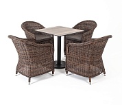 "каффе" обеденная группа на 4 персоны, стулья коричневые в официальном магазине viva-verde.ru