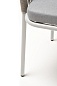 "Лион" стул плетеный из роупа, каркас из стали светло-серый (RAL7035) шагрень, роуп серый меланж круглый, ткань светло-серая