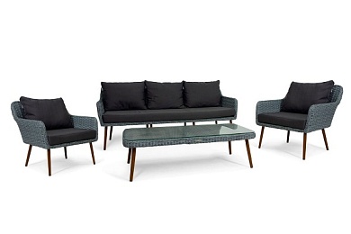 комплект плетеной мебели mokka rimini (стол кофейный, 2 кресла, софа 3 х-местная) в официальном магазине viva-verde.ru