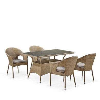 комплект плетеной мебели t198b/y97b-w56 light brown (4+1) в официальном магазине viva-verde.ru