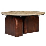 Столик кофейный torhill, D80 см, бежевый/орех от производителя. Магазин дизайнерской мебели. ⭐ Более 100 видов столов, стульев, диваны, кресла, обеденные группы, лаунж-зоны.