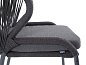 "Милан" стул плетеный из роупа, каркас алюминий темно-серый (RAL7024) шагрень, роуп темно-серый круглый, ткань темно-серая