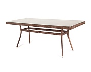 "латте" плетеный стол из искусственного ротанга 160х90см, цвет коричневый в официальном магазине viva-verde.ru