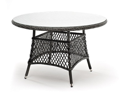 "эспрессо" плетеный круглый стол, диаметр 118 см, цвет графит в официальном магазине viva-verde.ru