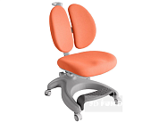 Детское кресло FunDesk Solerte Grey с подставкой для ног + чехол для кресла в подарок Оранжевый. Растущие парты, парты-трансформер для дома и школы. За такой партой школьник будет учиться на отлично ⭐⭐⭐⭐⭐
