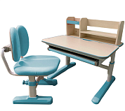 Комплект Fundesk парта Impero + стул SST25 Голубой. Растущие парты, парты-трансформер для дома и школы. За такой партой школьник будет учиться на отлично ⭐⭐⭐⭐⭐