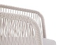 "Марсель" стул плетеный из роупа, каркас алюминий белый, роуп бежевый, ткань бежевая