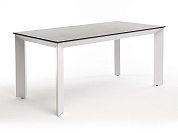 "венето" обеденный стол из hpl 160х80см, цвет "серый гранит", каркас белый в официальном магазине viva-verde.ru