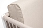 "Касабланка" кресло плетеное из роупа, каркас алюминий белый, роуп бежевый 20мм, ткань бежевая