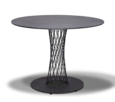 "диего" обеденный стол из hpl круглый ø100см, цвет "серый гранит" в официальном магазине viva-verde.ru