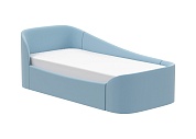 Диван-кровать KIDI Soft с низким изножьем 90*200 см R (голубой)  по выгодным ценам с доставкой по Москве и Регионам от производителя. Более 50 видов детских кроваток, диванов, стульчиков, столов, комплектов. Доставка 24/7. Фирменная гарантия на детскую мебель.
