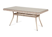 "латте" плетеный стол из искусственного ротанга 160х90см, цвет бежевый в официальном магазине viva-verde.ru