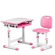 Комплект парта + стул трансформеры Piccolino III Grey FunDesk Розовый. Растущие парты, парты-трансформер для дома и школы. За такой партой школьник будет учиться на отлично ⭐⭐⭐⭐⭐