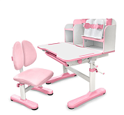 Комплект парта + стул трансформеры Vivo FUNDESK Розовый. Растущие парты, парты-трансформер для дома и школы. За такой партой школьник будет учиться на отлично ⭐⭐⭐⭐⭐