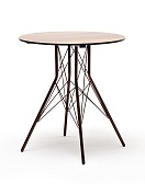 "конте" интерьерный стол из hpl круглый ø70см, цвет "дуб" в официальном магазине viva-verde.ru
