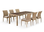 комплект мебели из искусственного ротанга t365/y380b-w65 light brown в официальном магазине viva-verde.ru