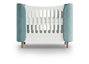 Кроватка KIDI Soft mini cпальное место 60*120 см (бирюзовый)  по выгодным ценам с доставкой по Москве и Регионам от производителя. Более 50 видов детских кроваток, диванов, стульчиков, столов, комплектов. Доставка 24/7. Фирменная гарантия на детскую мебель.