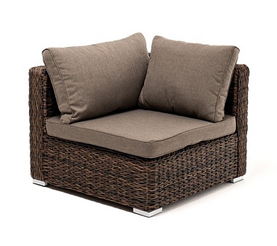"лунго" модуль диванный угловой с подушками, цвет коричневый (гиацинт) в официальном магазине viva-verde.ru