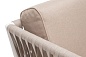 "Касабланка" диван 2-местный плетеный из роупа, каркас алюминий светло-серый (RAL7035) шагрень, роуп серо-коричневый 23мм, ткань Savana Ivory