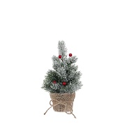 картинка декор елочка в горшке 24 см с ягодками заснеженная от магазина viva-verde.ru