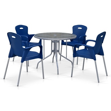комплект мебели для кафе td90/xrf065bb-blue (4+1) в официальном магазине viva-verde.ru