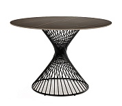 "луна" стол интерьерный круглый обеденный из керамики, цвет черный матовый в официальном магазине viva-verde.ru