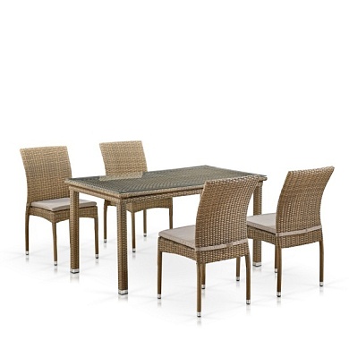 комплект плетеной мебели t256b/y380b-w65 light brown (4+1) в официальном магазине viva-verde.ru